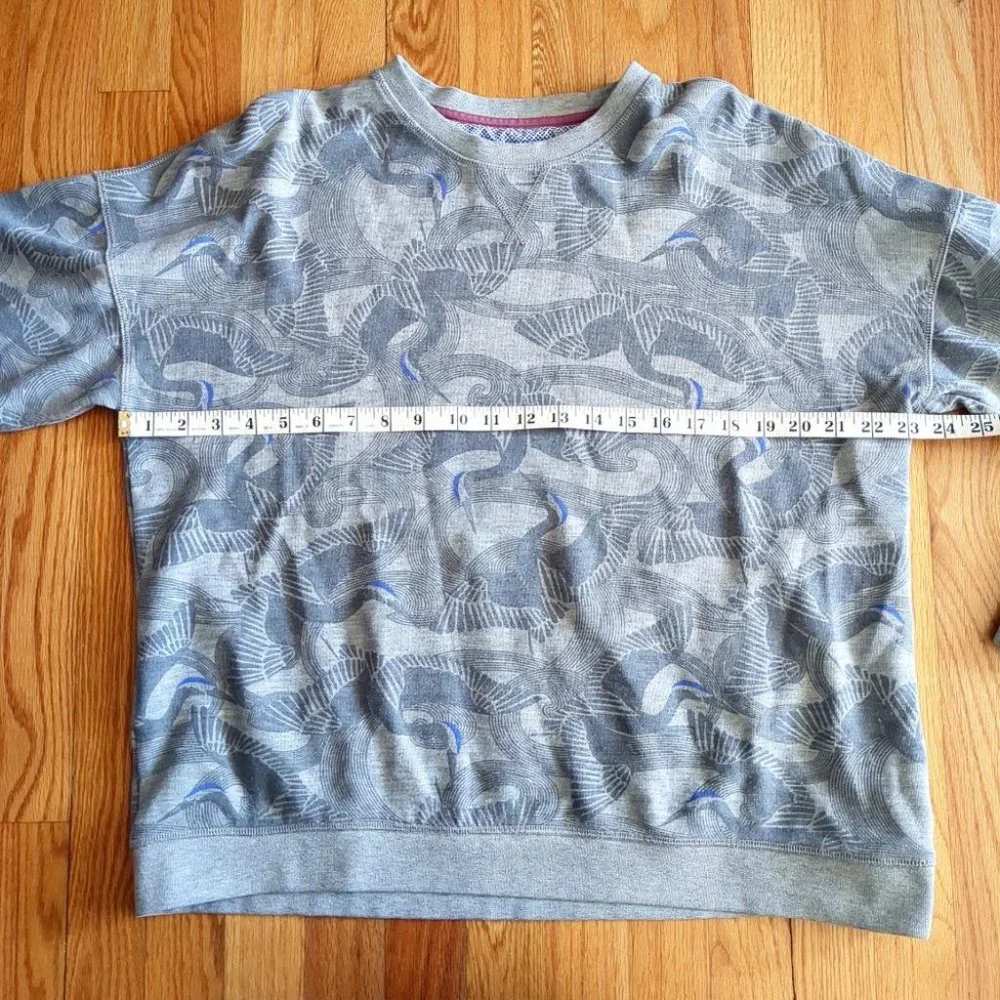 [SOLD] Ted Baker London Crane Graphic Print Pattern Art to Wear Sweatshirt Crew - Picture 11 of 13